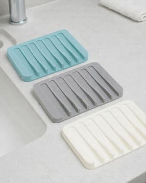 baskety Set of 3 Waterfall Drainer Soap Holder Self Draining Tray-picture-49