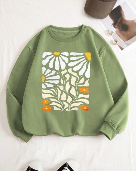 Fyre Rose Women Floral Print Oversized Fit Sweatshirt