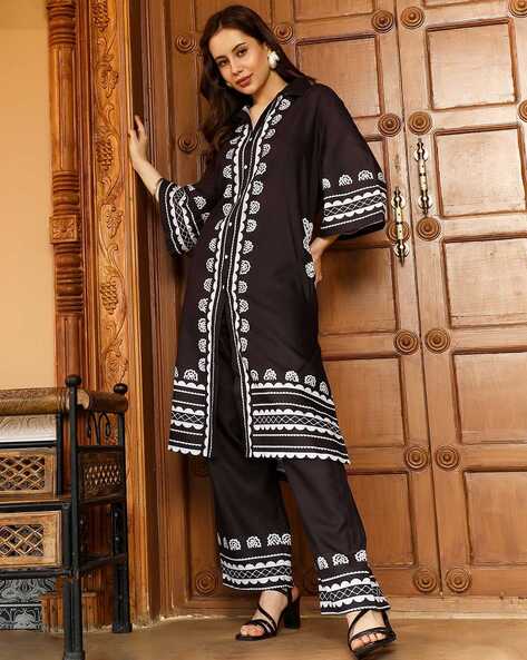 Qissa Women Floral A-Line Kurta Set