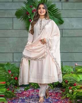 nyrika Women Embroidered 3-Piece Kurta Suit Set-picture-50