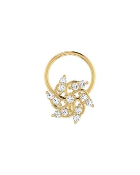 avsar Women Yellow Gold Diamond-Studded Varanshi Nose Pin-picture-41