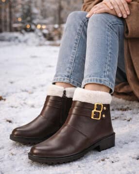 Women Low Ankle-Length Boots
