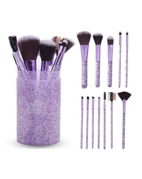 BEAUTILISS PROFESSIONAL Set of 12 Glitter Dust Makeup Brush with Storage Case