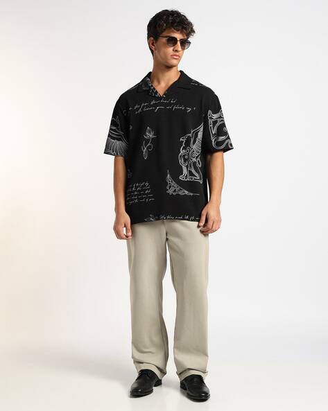 Altheory Sport by AZORTE All-Over Print Seer Sucker Relaxed Fit Resort Polo T-Shirt
