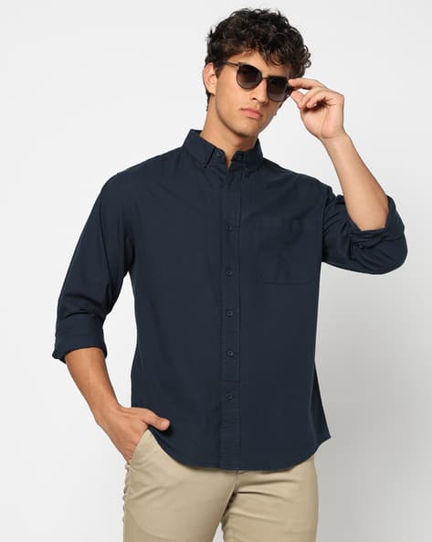 YOUSTA Men Relaxed Fit Linen Shirt with Patch Pocket Offers & Cashback