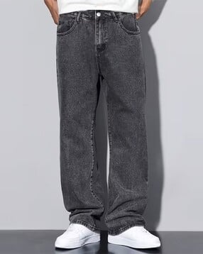 Men Washed Mid-Rise Jeans