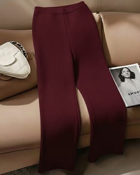tromko Women Ribbed Relaxed Fit Trousers-picture-47