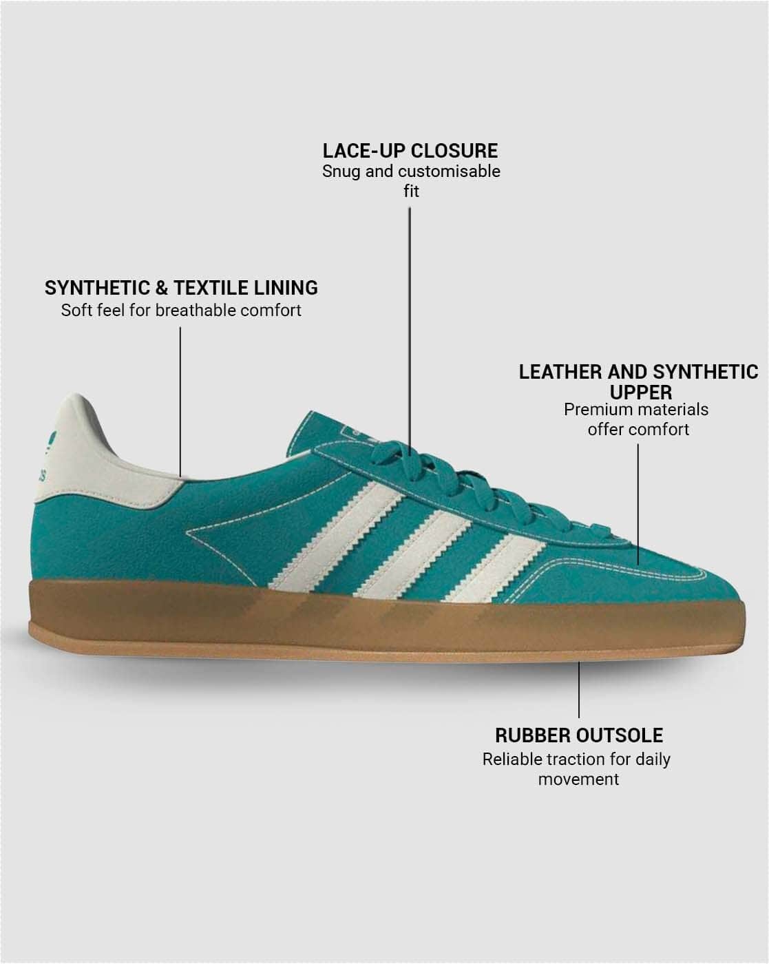 Buy Adidas Originals Gazelle Indoor Low-Top Lace-Up Shoes | Green