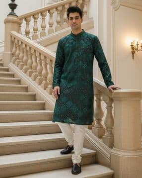 Men Textured Regular Fit Kurta-image-39