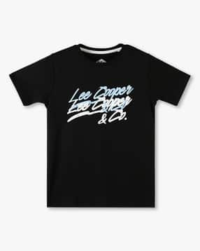 lee cooper Boys Brand Print Regular Fit Cotton Round-Neck T-Shirt-picture-25