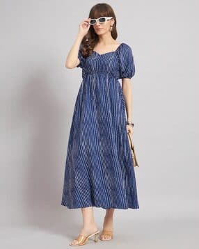 Women Striped Fit & Flare Dress-image-13