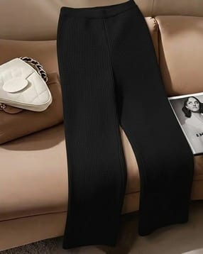 tromko Women Ribbed Relaxed Fit Trousers-picture-48