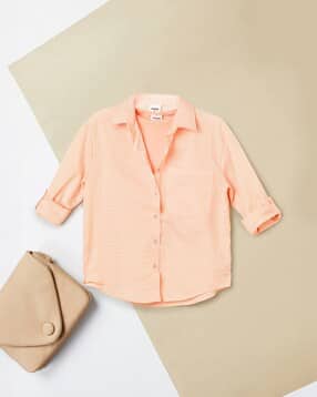 max Girls Striped Oversized Shirt with T-shirt-picture-25