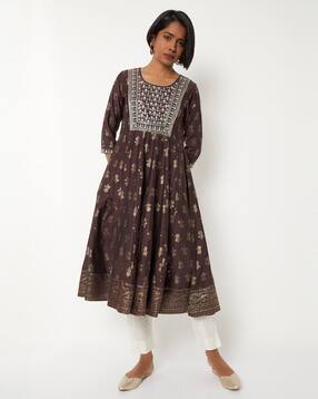 max Women Foil Print A-Line Kurta-picture-14