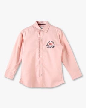 lee cooper Boys Brand Embroidered Slim Fit Cotton Shirt-picture-32