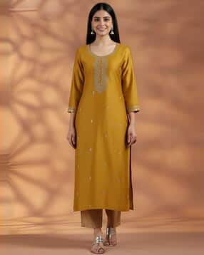 forkey Women Embroidered Straight Kurta -picture-50