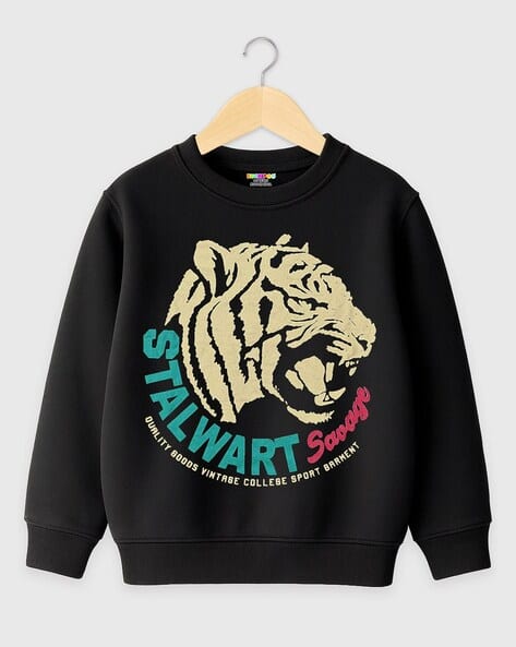 Kuchipoo Boys Typographic Print Relaxed Fit Sweatshirt