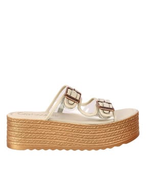 Women Dual -Strap Wedges with Buckle Closure-image-8