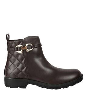 catwalk Women Quilted Ankle-Length Boots with Metal Accent-picture-21