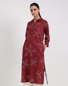 pink fort Women Floral Print Straight Kurta-picture-43