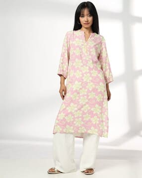 siyahi Women Floral Print Straight Kurta with Insert Pocket-picture-48