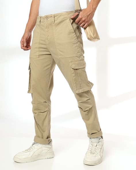 JOHN PLAYERS JEANS Men Regular Fit Cargo Pants deal from ajio