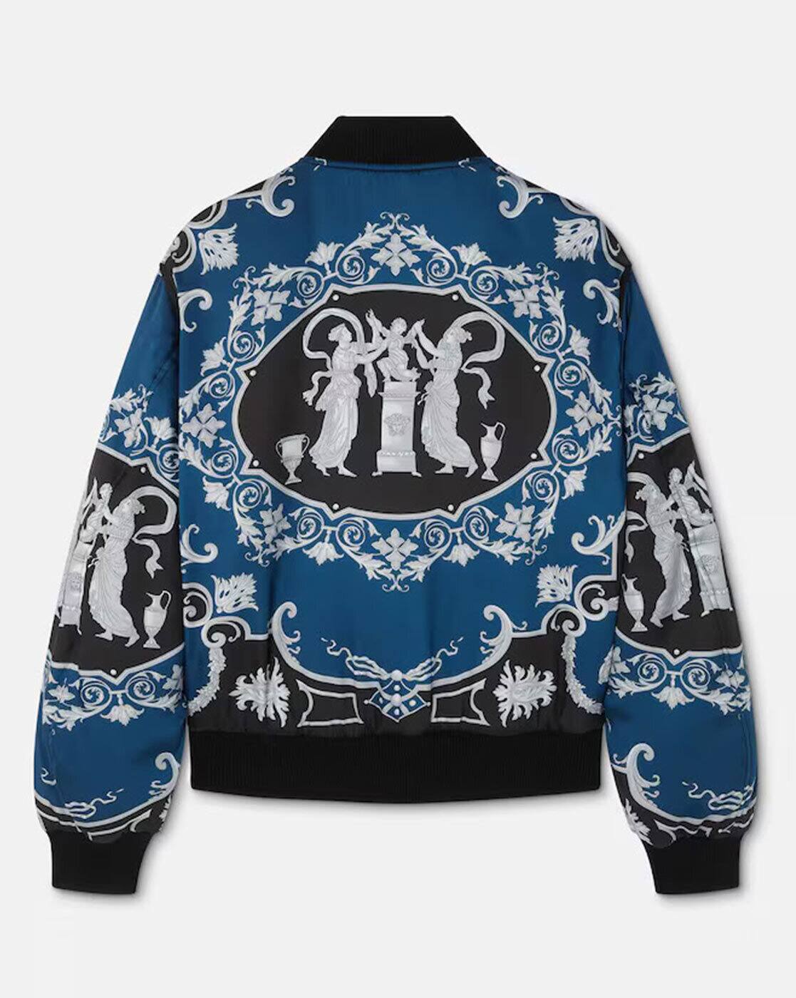 ジャケット・アウター VERSACE Vintage Safari Jacket 48 Buy VERSACE Printed Nylon Reversible Bomber Jacket | Black Color
