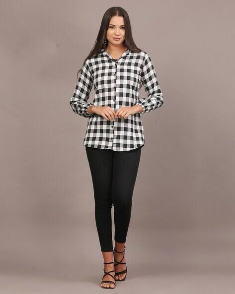 Enchanted Drapes Women Checked Regular Fit Cotton Shirt