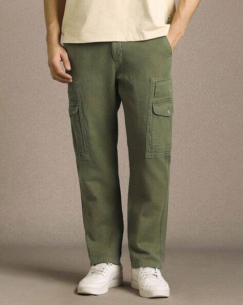 LOUIS PHILIPPE Men Mid-Rise Straight Fit Cargo Pants