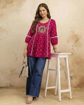 nyrika Women Embroidered Flared Tunic-picture-18