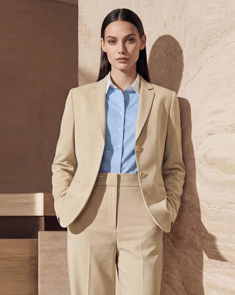 Women Button Closure Blazer