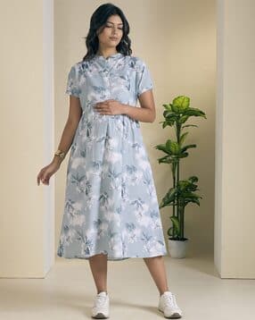 nightspree Women Leaf Print Fit & Flare Dress-picture-36
