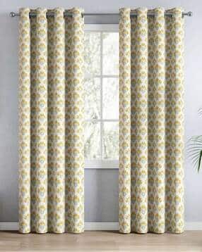 Set of 2 Printed Door Curtains with Eyelets Header