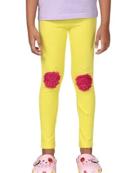 pilolo Girls Leggings with Floral Applique-picture-47