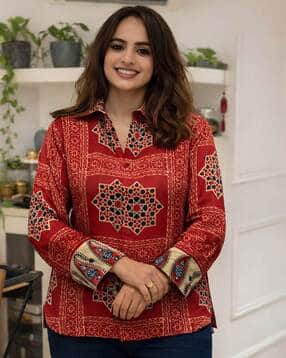 indie picks Bandhani Printed Shirt-picture-20
