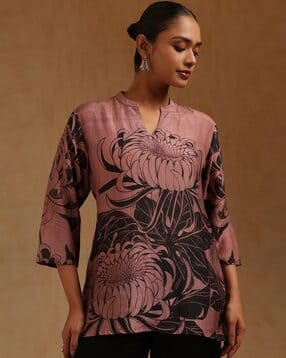 Women Floral Print Tunic