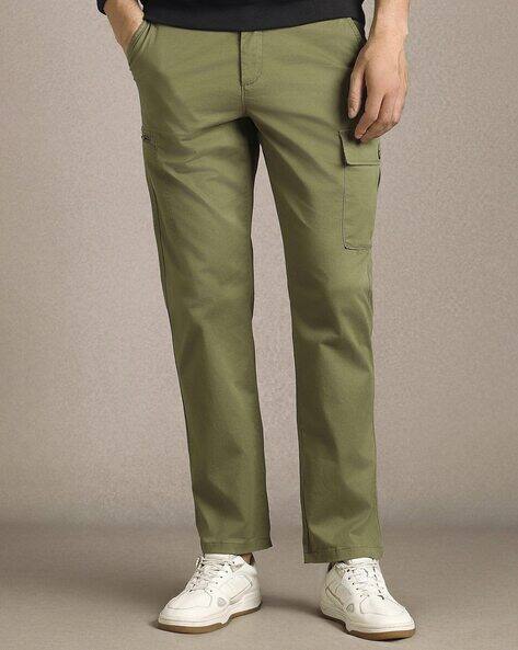 LOUIS PHILIPPE Men Straight Fit Flat Front Trousers