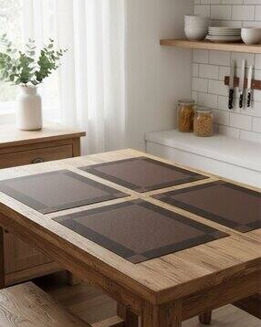 baskety Woven Vinyl Kitchen Dining Placemats -picture-31
