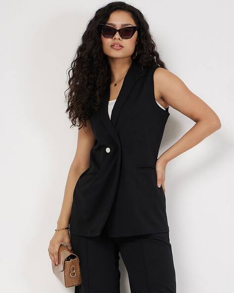Sassafras Women Double-Breasted Blazer with Shawl Lapel
