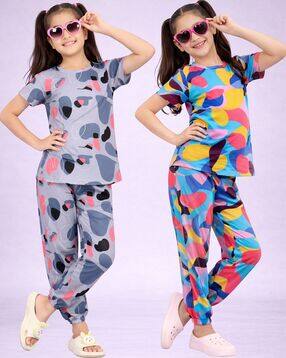 amreliya enterprise Girls Printed T-Shirt and Pyjamas Set-picture-29