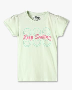 kg frendz Girls Typographic Print Regular Fit Round-Neck T-Shirt-picture-31