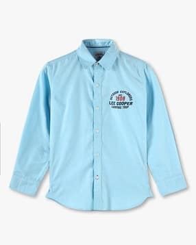 lee cooper Boys Brand Embroidered Slim Fit Cotton Shirt-picture-16