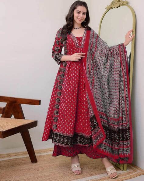 ANNI DESIGNER Women Printed 3-Piece Anarkali Kurta Set