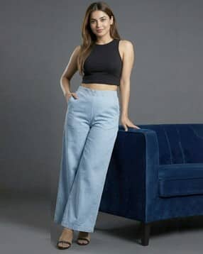 Women Straight Fit High-Rise Trousers-image-6