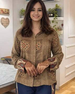 indie picks Bandhani Printed Shirt-picture-15