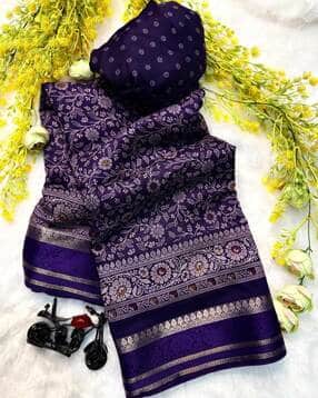 Women Zari Weave Saree with Blouse Piece