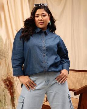 curvy street Women Regular Fit Shirt with Spread Collar-picture-24
