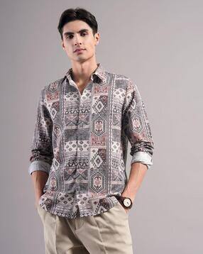 british club Men Mosaic Printed Slim Fit Shirt-picture-45