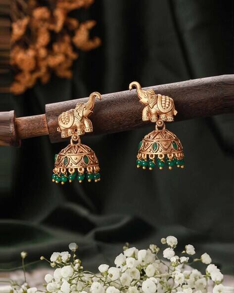 Jazz And Sizzle Women Stone-Studded Jhumkas Earrings