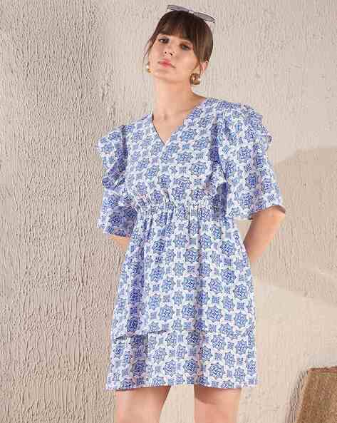 Sassafras Women Floral Print Tiered Dress